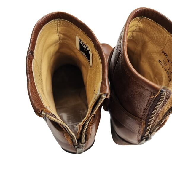 Frye Womens Tabitha Harness Ankle Boots Size 6.5 Cognac Brown Leather Western - Picture 10 of 14